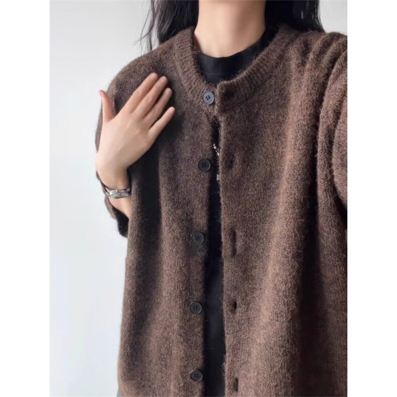 2026春美式复古学院风开衫男女情侣毛衣松弛感针织衫V38-P52网图，男装针织衫/毛衣，电商B245