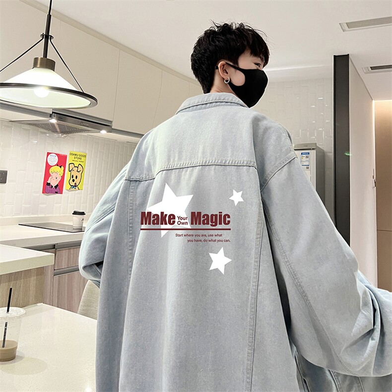 牛仔夹克男大码牛仔外套男茄克NJ77379-P60,男装夹克,电商A040