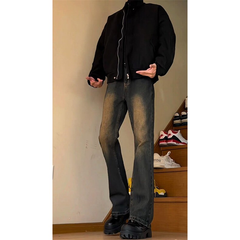 【现货】锈土色微喇基础百搭牛仔裤NZ06022P45,男装牛仔裤,星座1004（原星座815-3）
