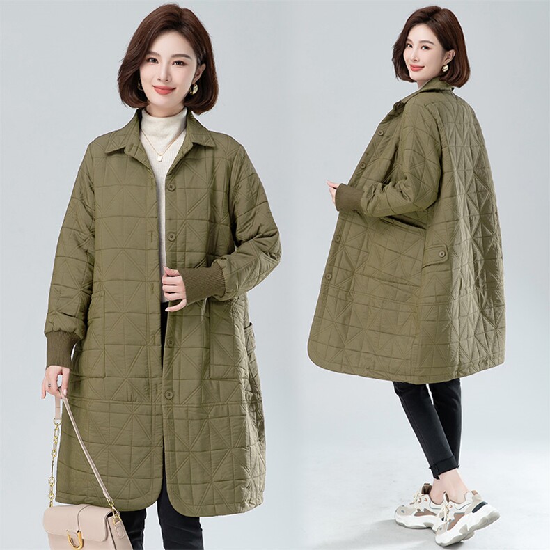 2023冬装新款时尚潮流简约气质优雅舒适长款棉衣棉服,女装棉衣/棉服,阿丹