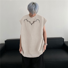 2025夏季新款高街字母印花坎背心肩短袖BXJP200-特批19控38，男装背心/马甲，星座605(原A050)