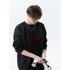 现货/秋季新款扎染重磅刺绣卫衣男B219A-ZY251-P48加绒P53控78，男装卫衣，电商B219A