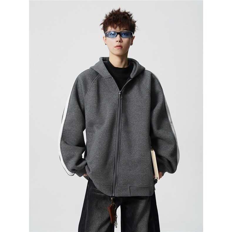 重磅拼色男女连帽卫衣特P60M-3XL,男装卫衣,电商B325
