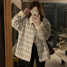 C861-P125冬季两面穿棉服女ins小香风加绒羊羔毛外套风外套棉衣，男装棉衣，星座911-2(原星座613-2）