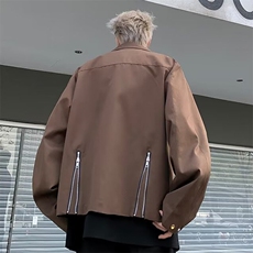 2025春潮牌设计感双拉链工装夹克男短款美式高街外套JK138P70，男装夹克，星座1108