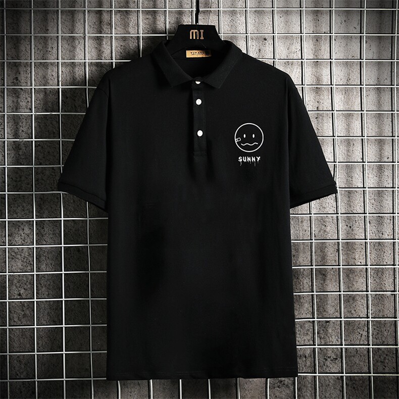 PL57072-P35 翻领短袖polo衫男大码胖子半袖t恤男有领保罗衫图片