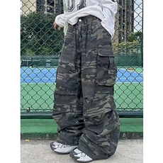 美式街头男女做旧水洗多口袋迷彩工装裤宽松直筒阔腿休闲裤，男装休闲裤，星座506A
