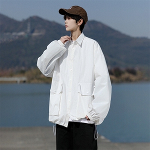 8XL-M春夏廓形衬衫防晒外套特大码多口袋复古慵懒衬衣JK5203/P50图片