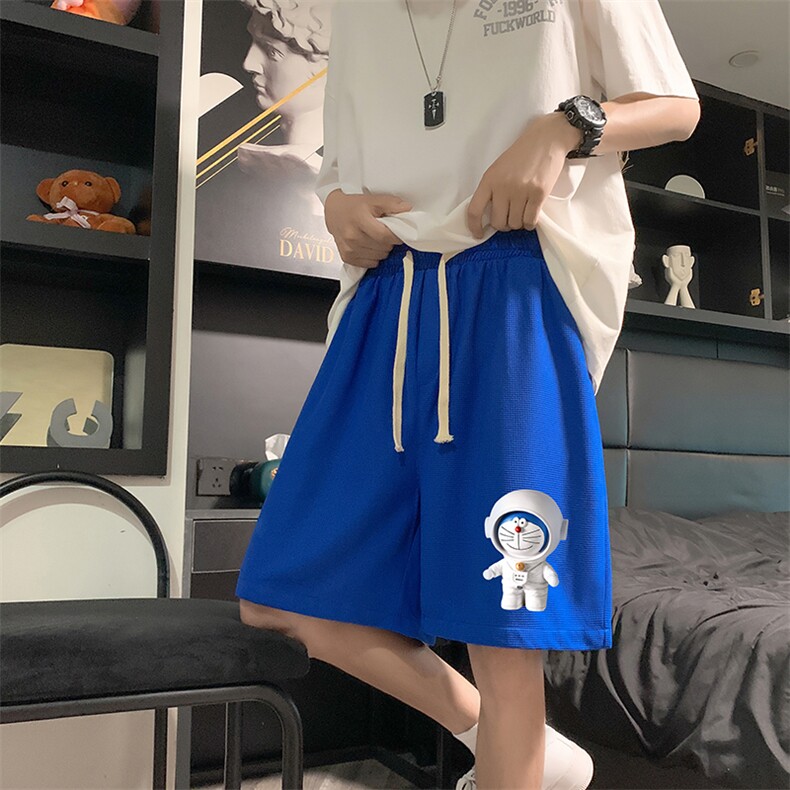 HD74233-P22华夫格短裤男大码宽松五分裤男直筒中裤,男装休闲裤,电商A040