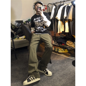 B221 美式ins街头hiphop宽松休闲多口袋工装裤子 LK23120-P65控88图片