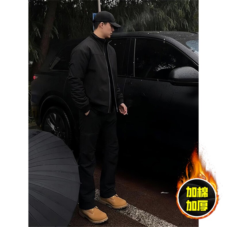 现货秋冬季美拉德立领飞行立领夹克boxy廓形棉衣高街加厚加棉外套，男装夹克，电商A486