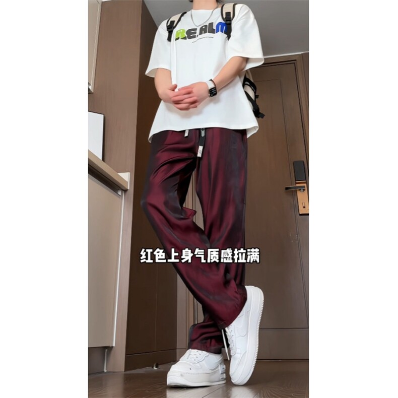 ！冰丝裤男夏季薄款高级感垂感阔腿休闲裤BK0003-特P30,男装休闲裤,电商B388