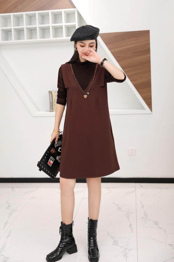 拼接连衣裙，女装连衣裙，菲雪妮