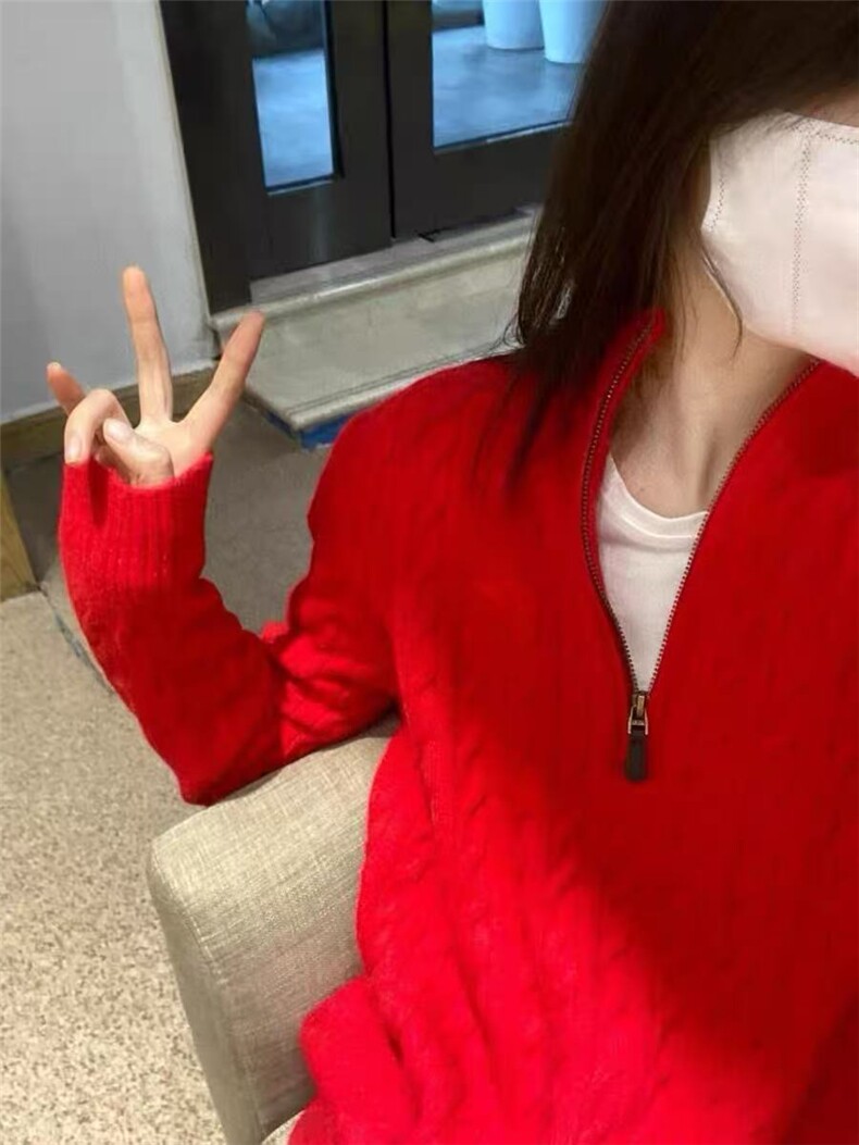 6色金戈铁马灰色RL半高领拉链毛衣老钱风慵懒感厚针织衫NB45P65,男装针织衫/毛衣,电商D256