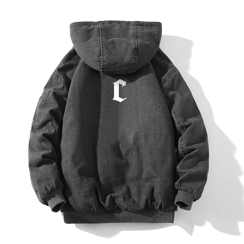 牛仔外套加厚加绒衣男羊羔毛服男砖墙NM53284-P140,男装棉衣,电商A040A