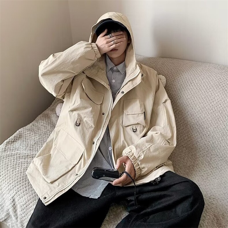 户外山系机能冲锋衣立领外套春秋季美式工装夹克上衣男 W5570-P58图片