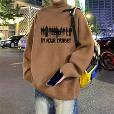 港风新款冬季时尚百搭宽松印花毛衣M6941特批50控88，男装针织衫/毛衣，电商A268A