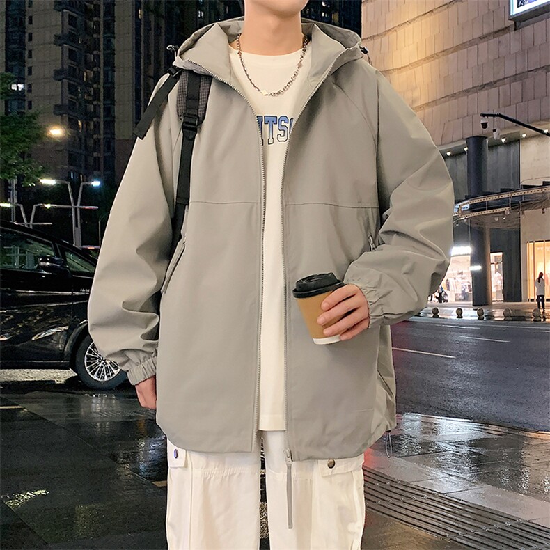 秋季新款二开宽松夹克男纯色冲锋衣外套DSA157B-JK7835-特P70图片