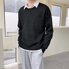男士针织衫轻熟风春秋季新款男装高级感假两件衬衫毛衣外套MB31，男装针织衫/毛衣，星座1116A-2（原606A-1）