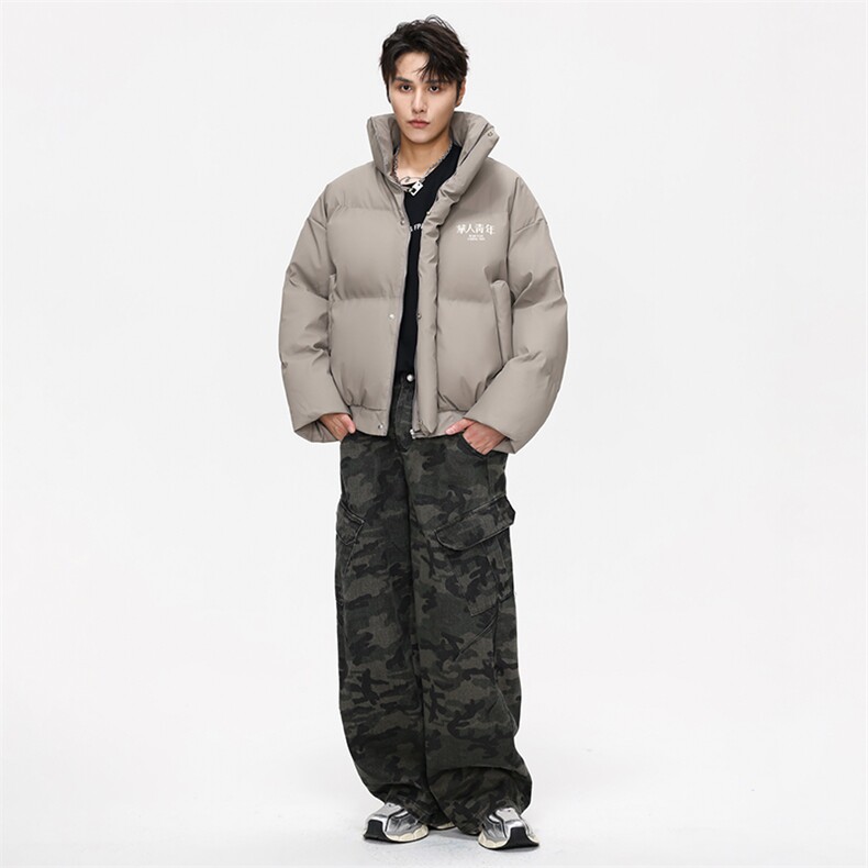 华人青年白底抖音直播得物加厚PU皮仿皮棉衣外套M1526P100,男装棉衣,电商C408(原B339-1)