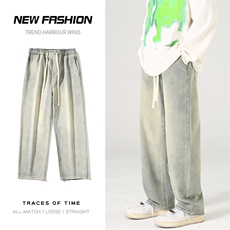 2023美式相机风男士水洗做旧牛仔裤男XZ914-6-G63-P35，男装牛仔裤，星座914-6