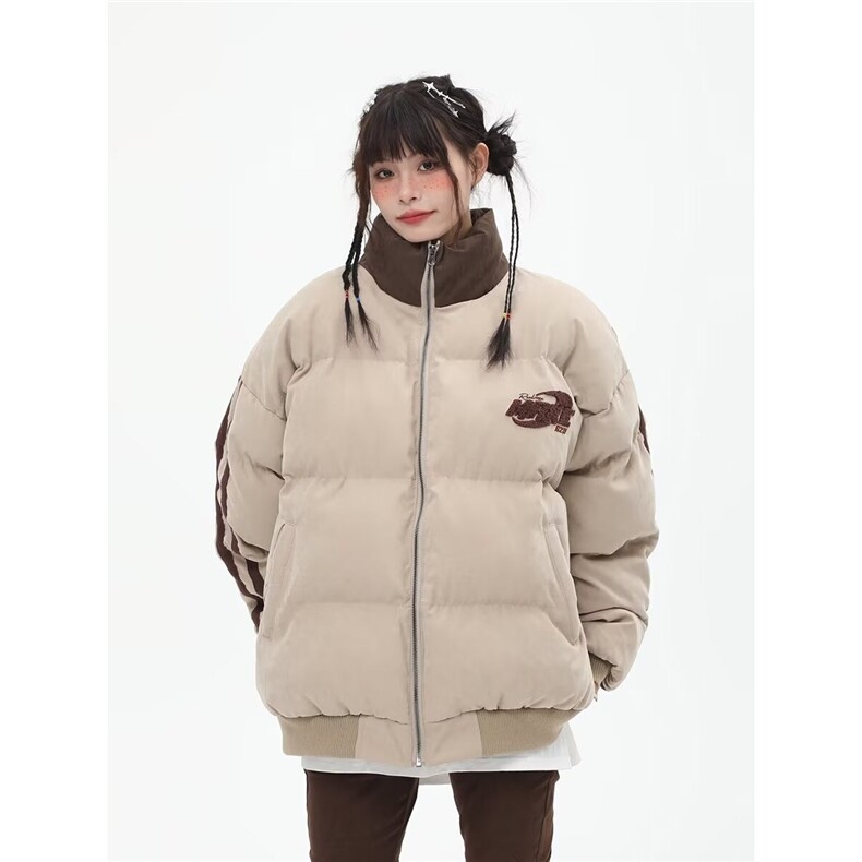 冬季做旧皮棉衣男加厚保暖宽松外套潮复古痞帅立领棉服TTM51P86,男装棉衣,星座1013-5