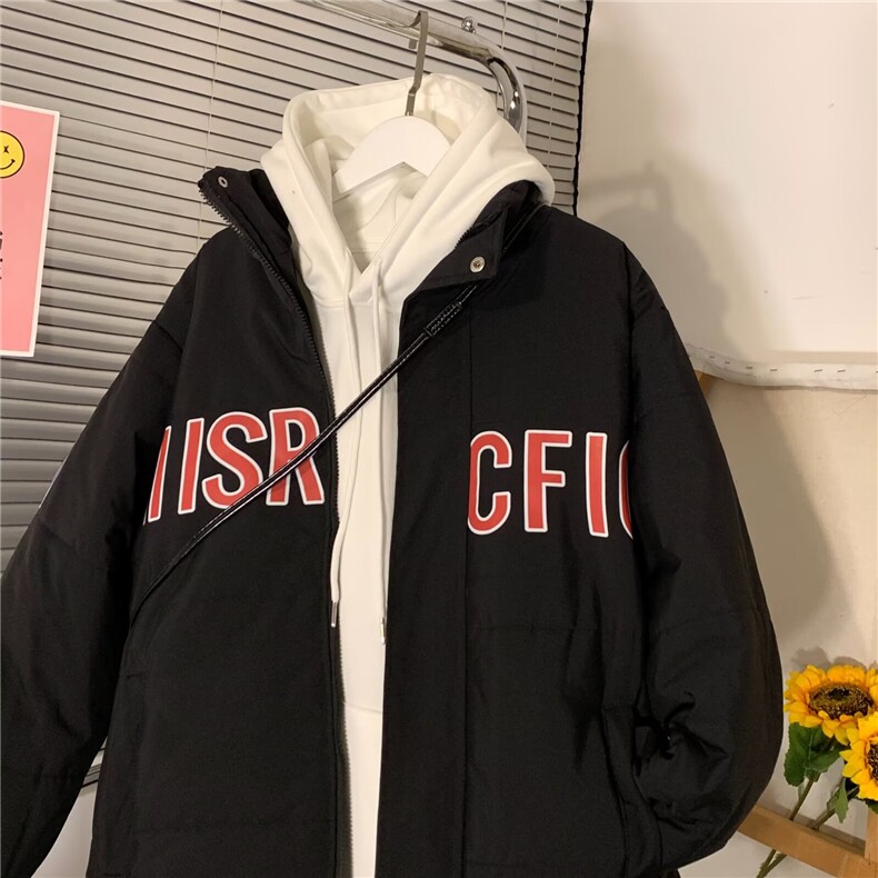 棉服男款冬季美式立领轻薄时尚棉服加厚棉衣外套短款面包服图片
