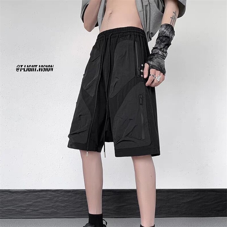 DK091 M-4XL 机能工装短裤男士夏季冰丝速干五分运动图片