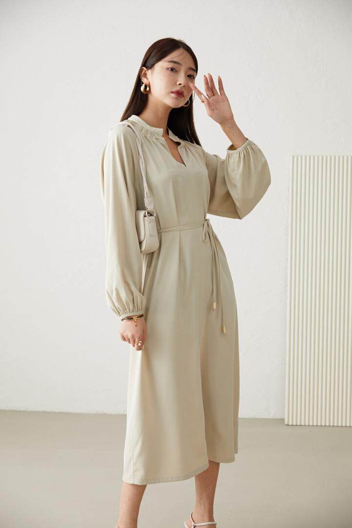 《现货》高端褶皱长款连衣裙，女装连衣裙，M&VC