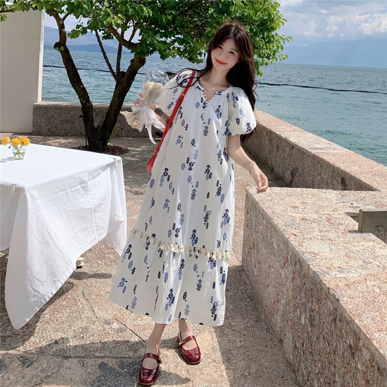 现货210-3263-P135-K198新款碎花温柔风连衣裙图片