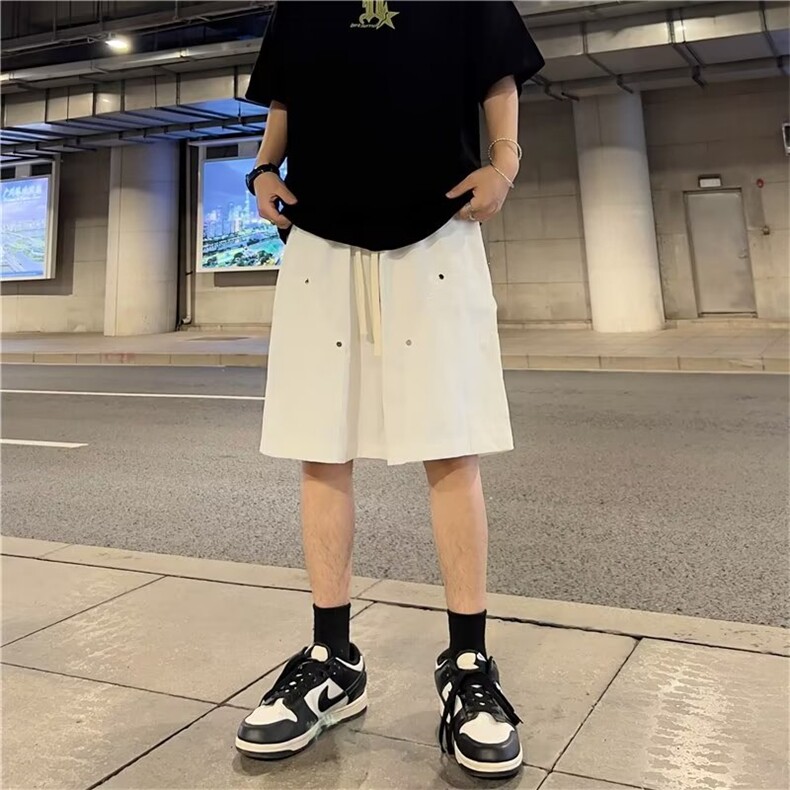 纯色五分裤直筒型新款夏季男休闲裤潮青春流行原宿时尚潮牌休闲裤图片