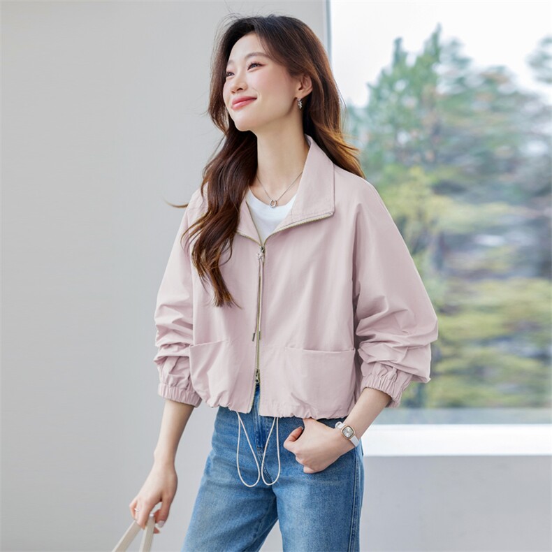 正品2025新款依尚街区短款长袖短外套女百搭休闲,女装风衣,微微衣阁