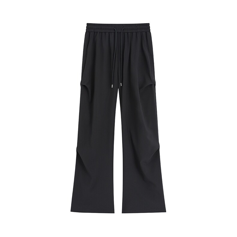 冰丝阔腿侧边褶皱休闲裤K012平铺92%聚酯纤维8%氨纶(S-2XL)TP24,男装休闲裤,电商A088