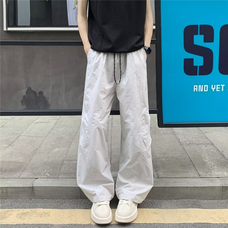 2025新款直筒休闲裤男宽松速干秋季剪裁户外运动阔腿裤K6650-P41,男装休闲裤,星座412-3