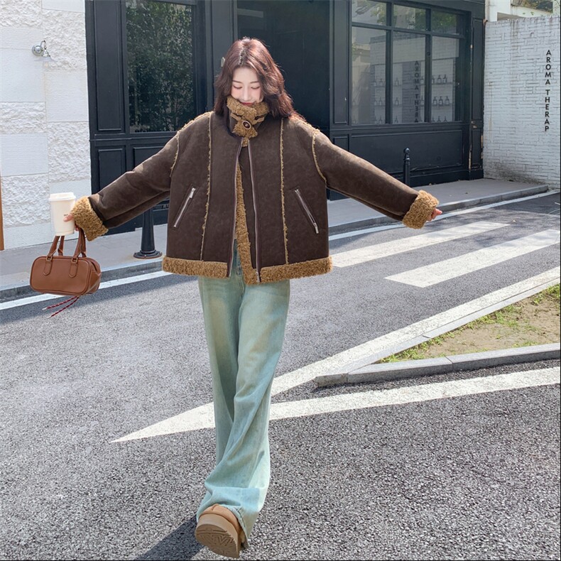 皮毛一体外套8887P235K358,女装棉衣/棉服,2C201