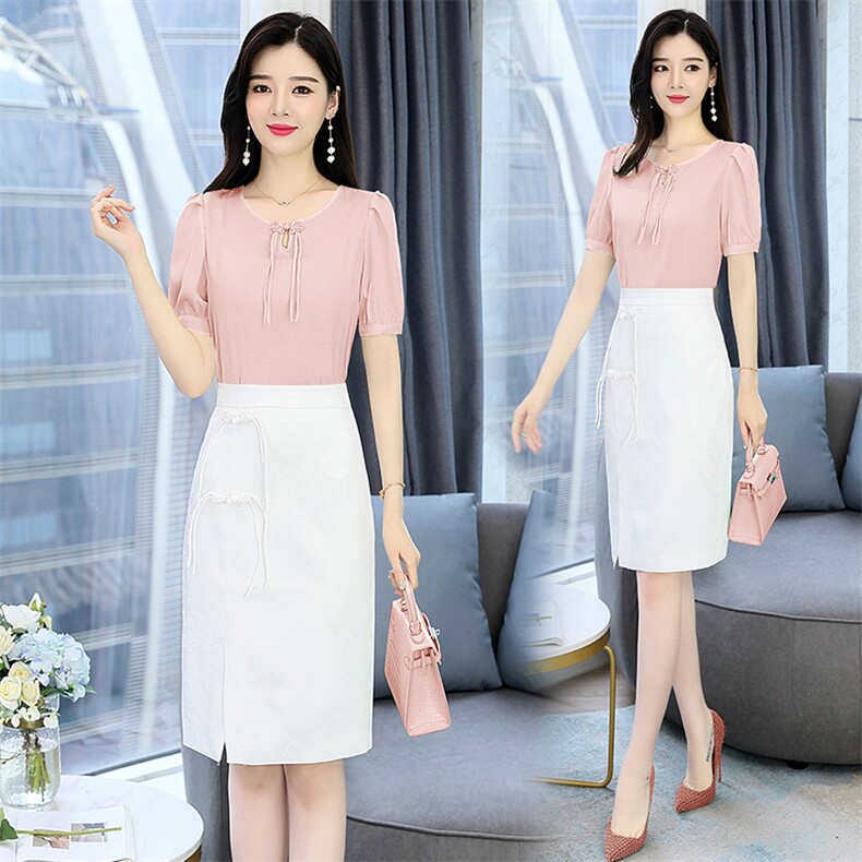 2023年夏季新款时尚气质有女人味的两件套套裙，女装套装/套裙，时尚俏佳人