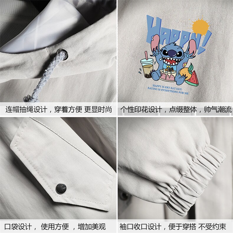 JK41077-P85纯棉连帽夹克男士大码工装夹克男外套男网格挂拍,男装夹克,电商A040A
