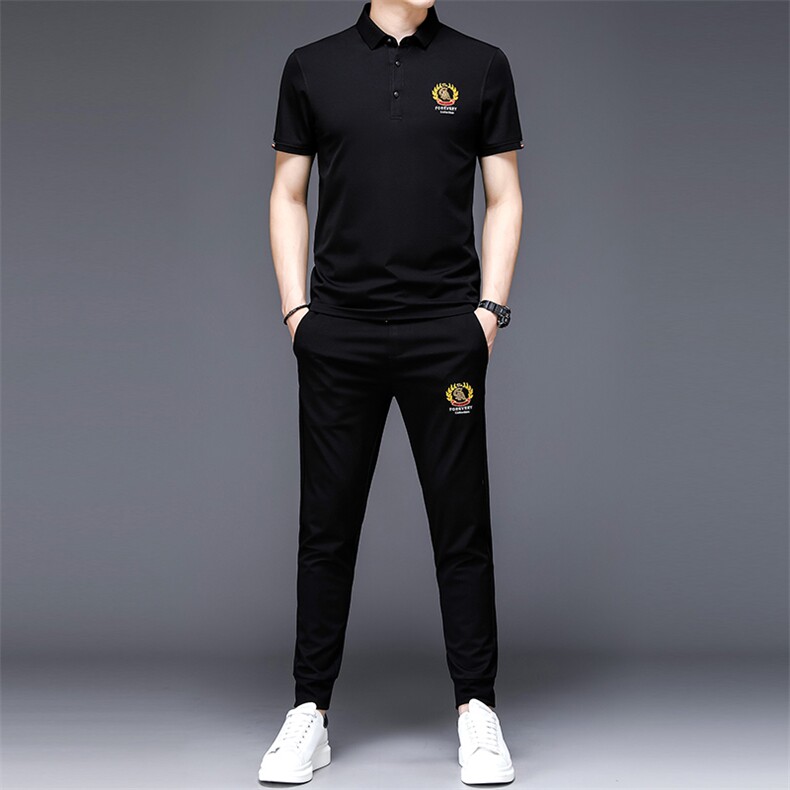 2023新款中年男士夏季短袖长裤夏款运动套装中老年休闲运动服夏装，男装休闲套装，电商B212（原钱塘6029）