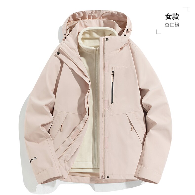 三合一户外冲锋衣两件套摇粒绒内胆登山港风防水冲锋衣W417P140,男装夹克,电商A128