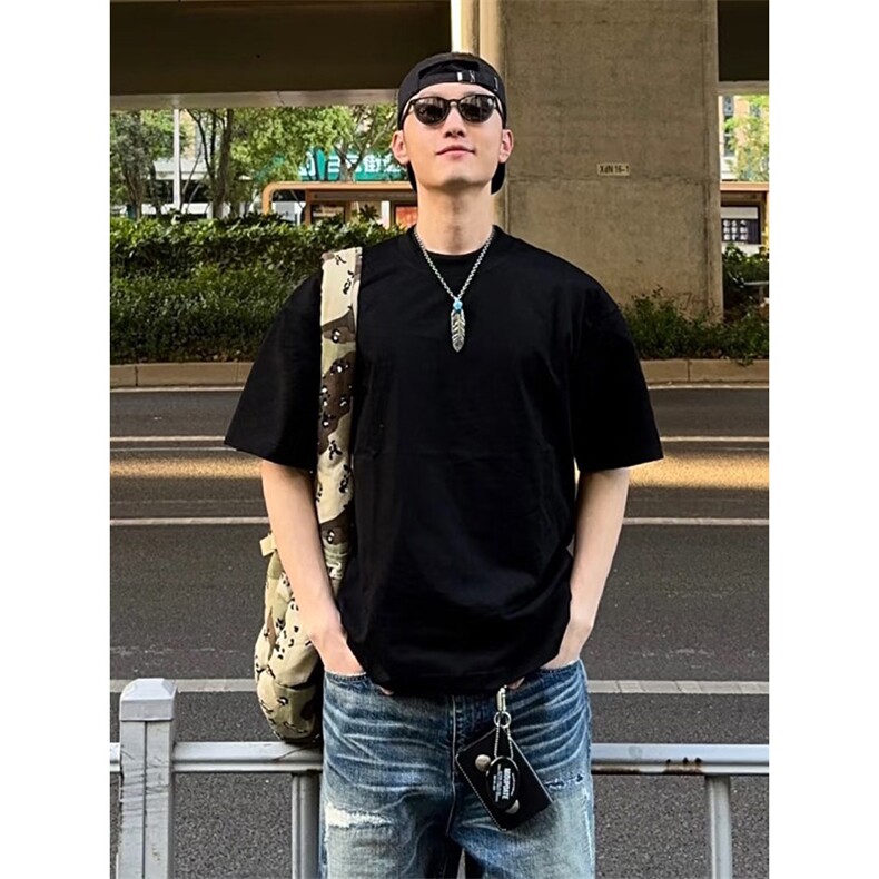 网图2026夏季新款复古230g纯棉短袖T恤男DT6299特P14建议零售价38，男装T恤，电商A001