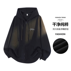 春季现货宽松开衫连帽刺绣卫衣男DSA157B-W5866-P55图片