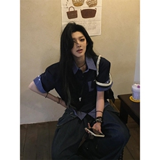 【有货】BK905CC-特P38假两件拼接polo衫短袖T恤男女，男装T恤，星座1007（原301D）