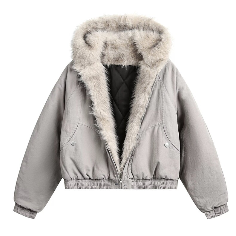 现货高品质美式高街冬季重磅硬挺短款座山雕毛领棉衣男女加厚外套，男装棉衣，电商A486-1