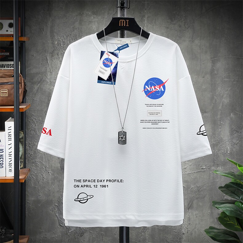 Q11243-P30 NASA春夏季七分袖t恤男大码五分袖男短袖中袖 展架图片