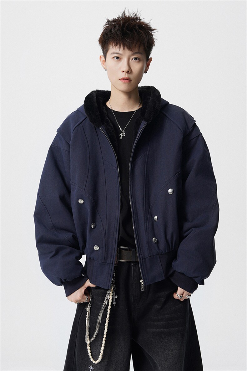 仿兔毛座山雕男美式加厚加绒工装棉衣男保暖夹克外套MY1708-P128,男装夹克,电商D206-1