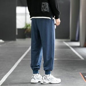 新款潮牌休闲裤子男潮牌束脚裤篮球百搭宽松运动卫裤DF22T图片
