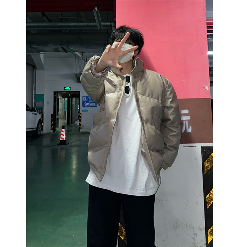 （自家图）棉衣男冬季新款宽松加厚ins潮纯色棉服外套LR361-P125图片
