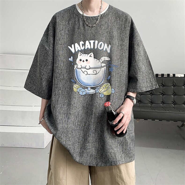 风复古亚麻短袖男棉麻t恤男半袖ZT71408-P35,男装T恤,电商A040