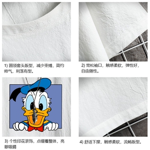 YT26223-P30 唐老鸭亚短袖t恤男大码五分袖男宽松七分袖 网格图片