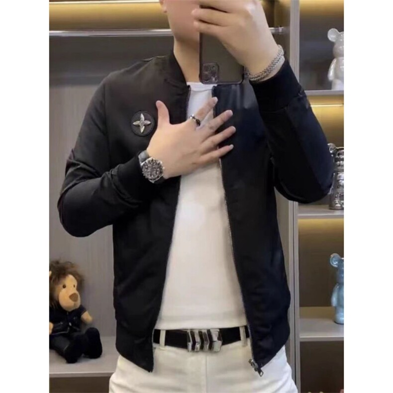 (网络图慎用有大货)小标轻奢夹克休闲立领外套313B-JK2540-P100,男装夹克,星座313B